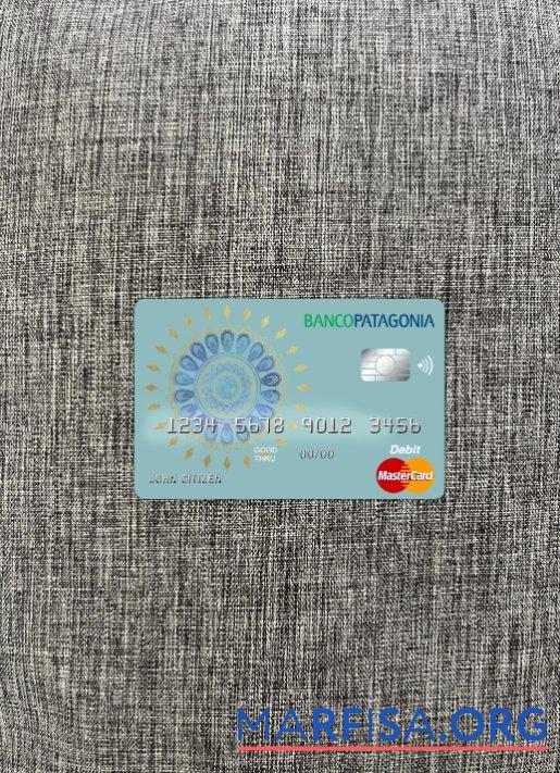 Realistic Argentina Banco Patagonia master card photolook front template